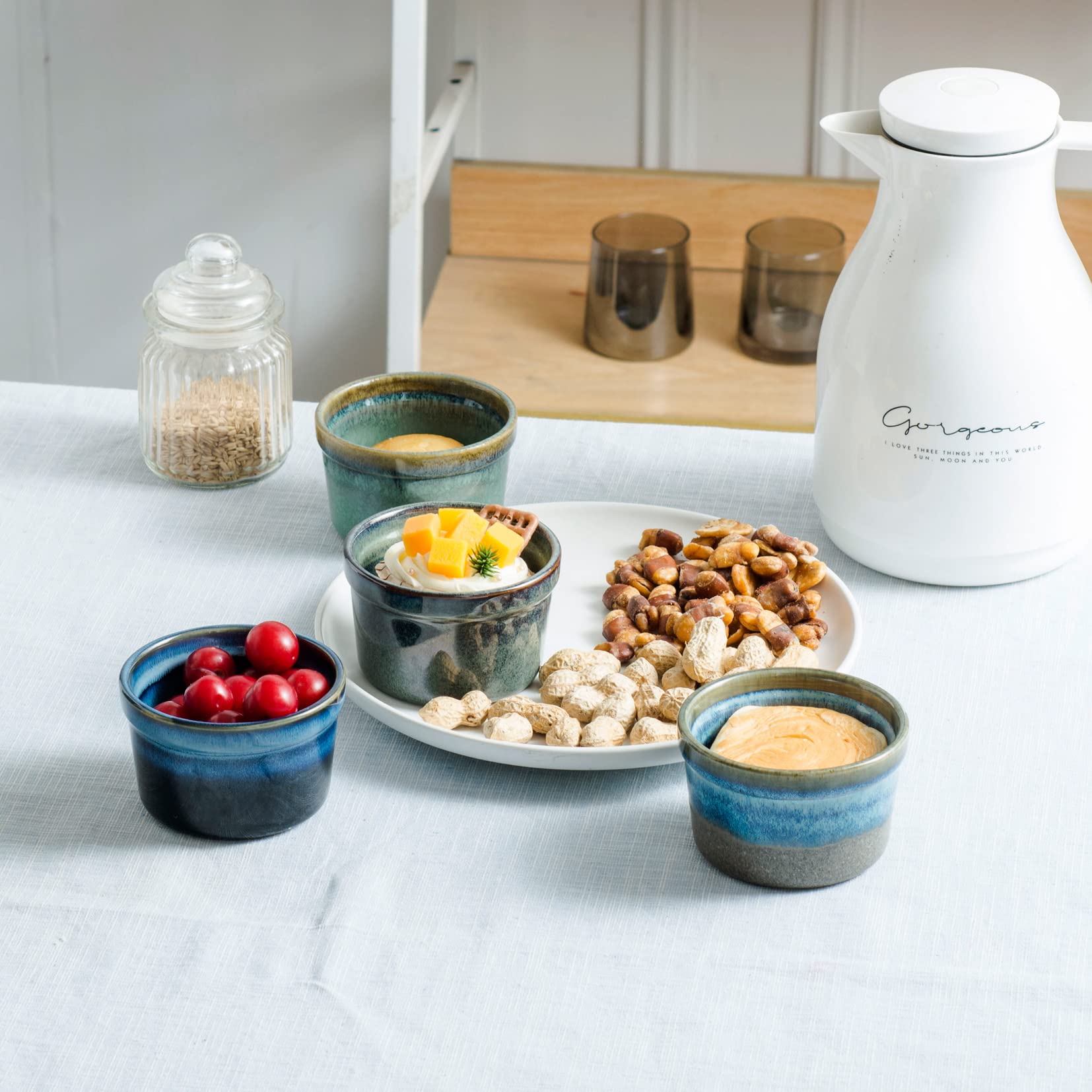 HENXFEN LEAD 8 oz ramekins durable stoneware with smooth release for easy baking