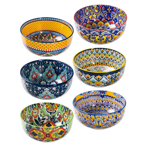 HENXFEN LEAD boho bowls with colorful pattern ideal for cereals and salads