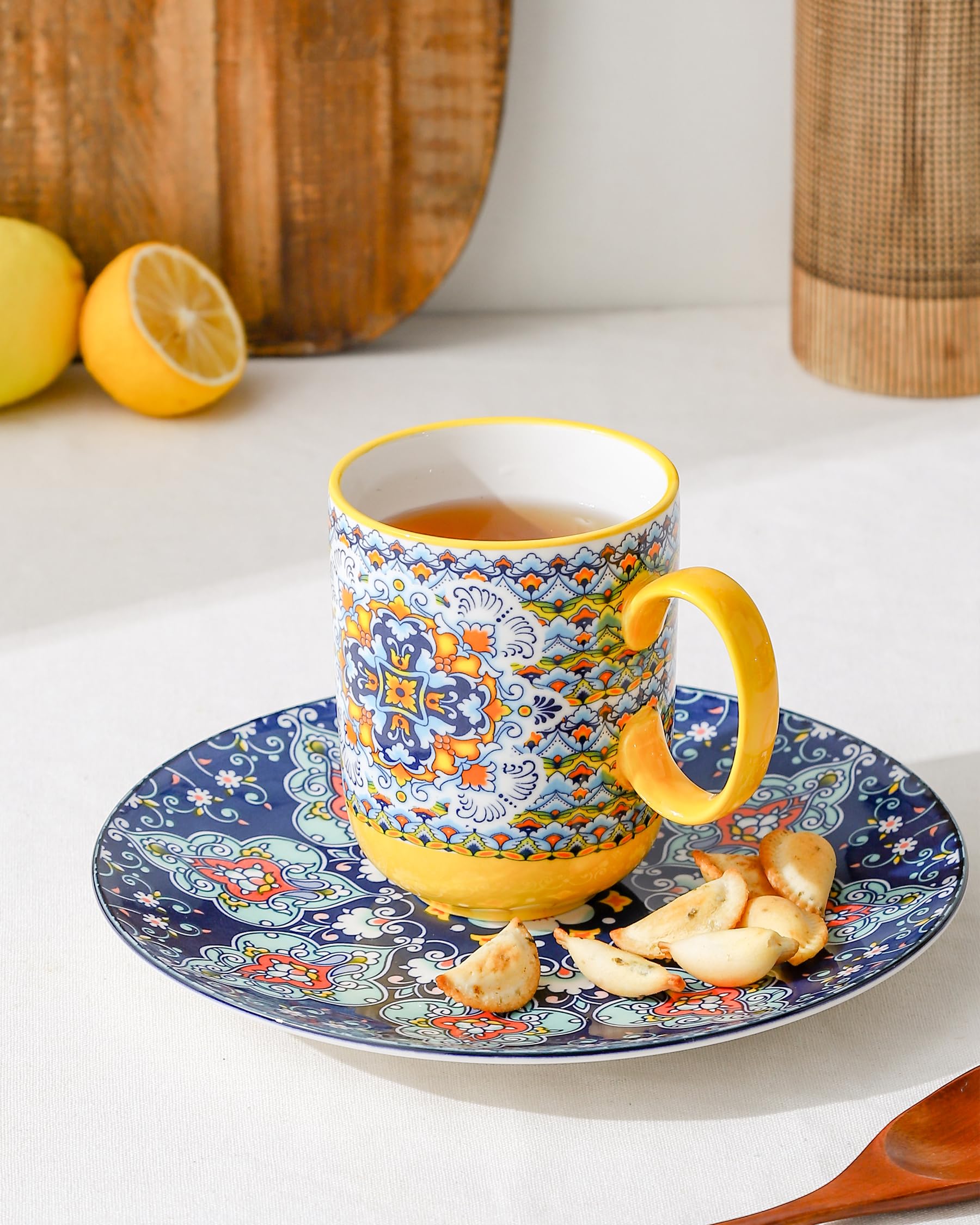 HENXFEN LEAD 14 oz mug in microwave-safe context for quick warm drinks
