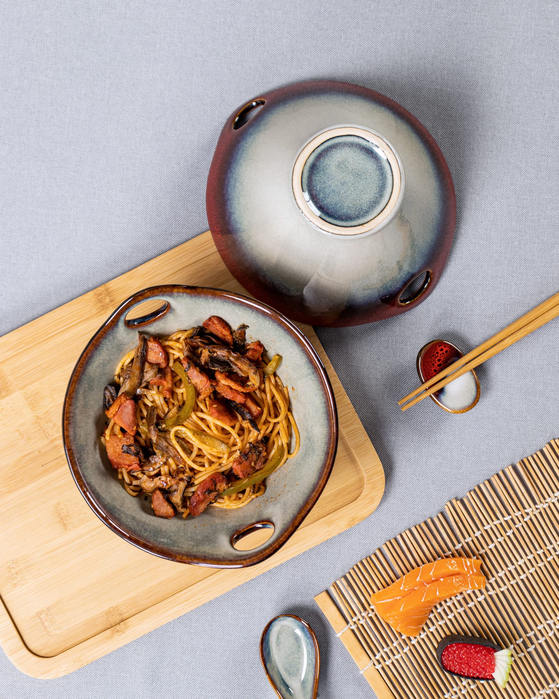 Henxfen Lead bowls stacked neatly for space-saving storage.
