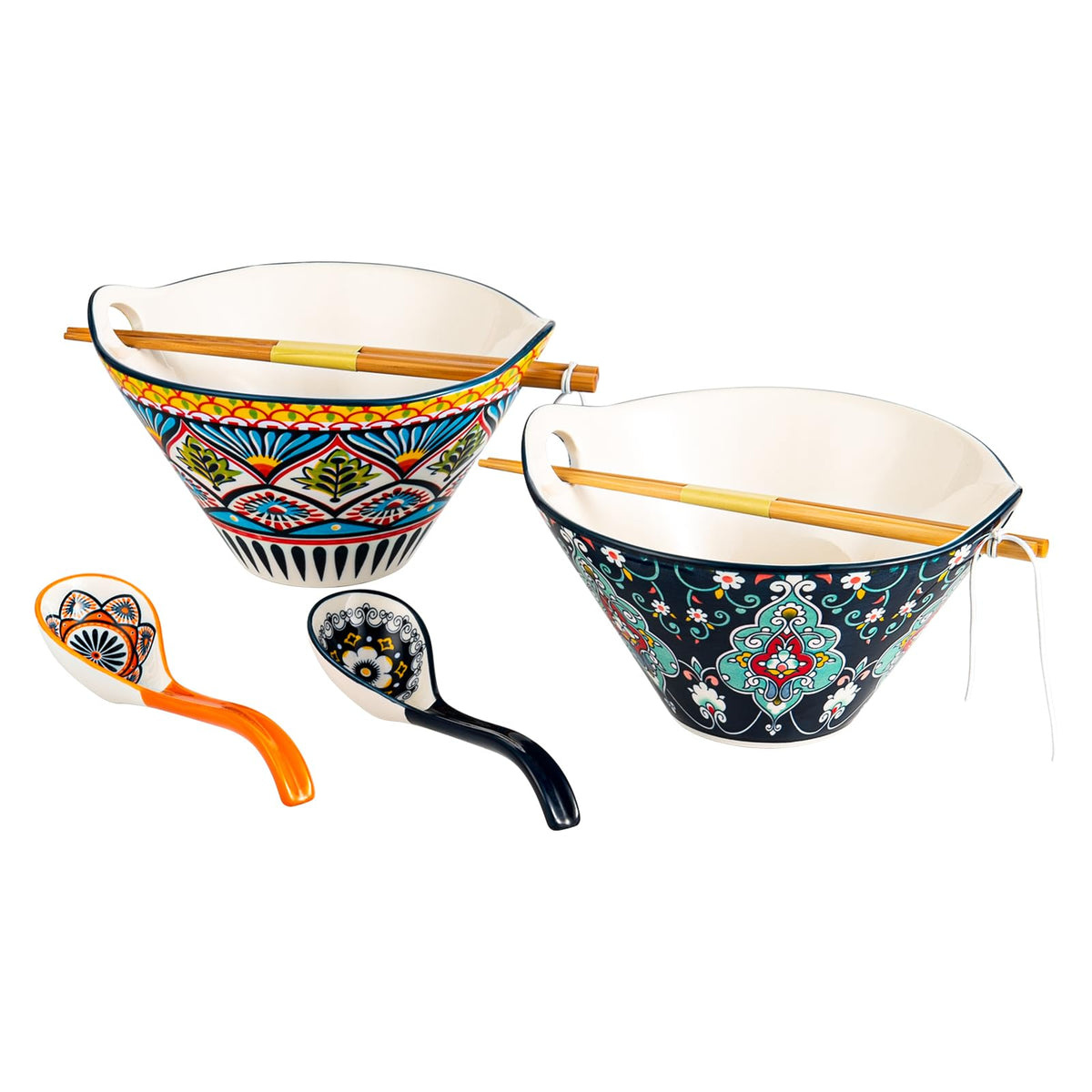 HENXFEN LEAD ramen bowl set packaging showcases Boho design, ideal for gifting.