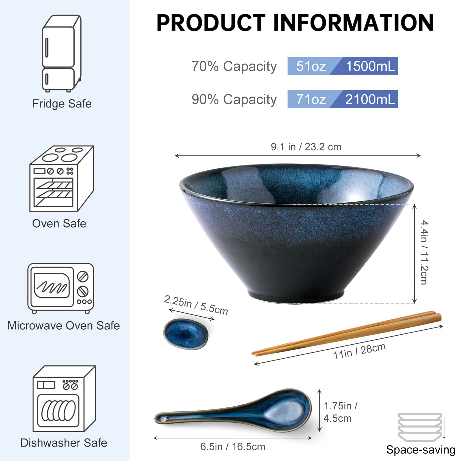 HENXFEN LEAD ramen bowl close-up highlights glossy reactive glaze and craftsmanship.