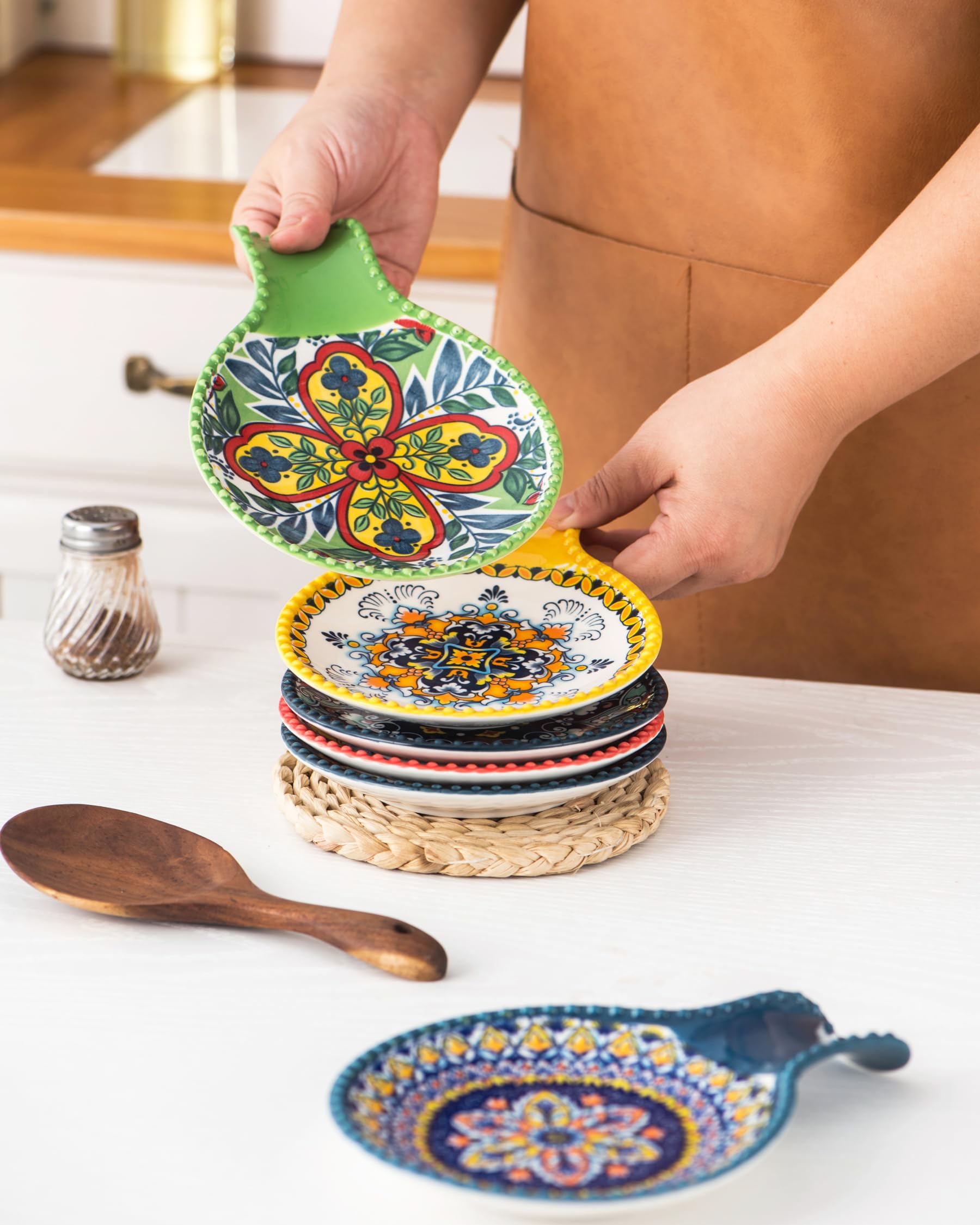 HENXFEN LEAD stackable spoon rest saves cabinet space
