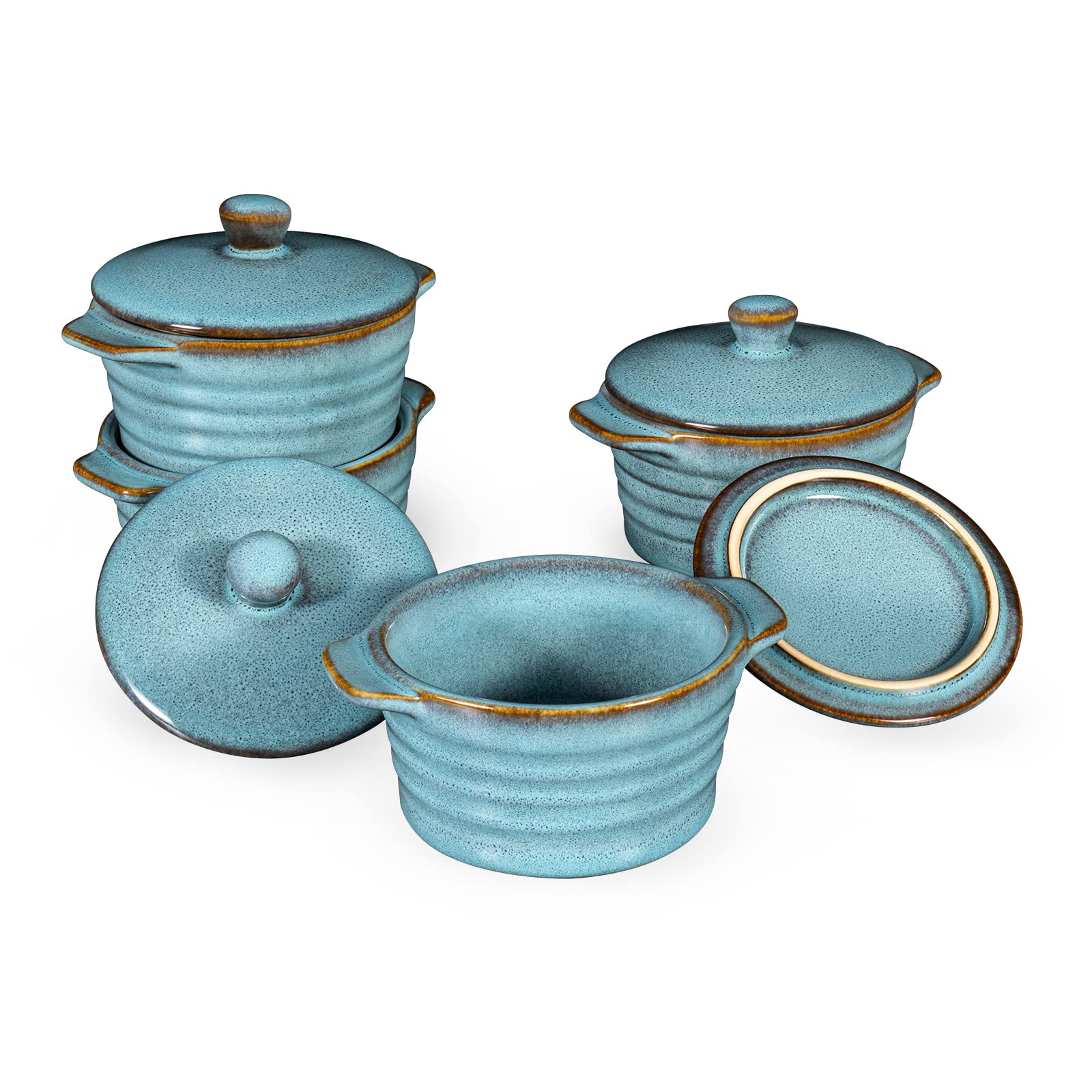 HENXFEN LEAD creme brulee ramekin with lid for perfect 8 oz portions at home