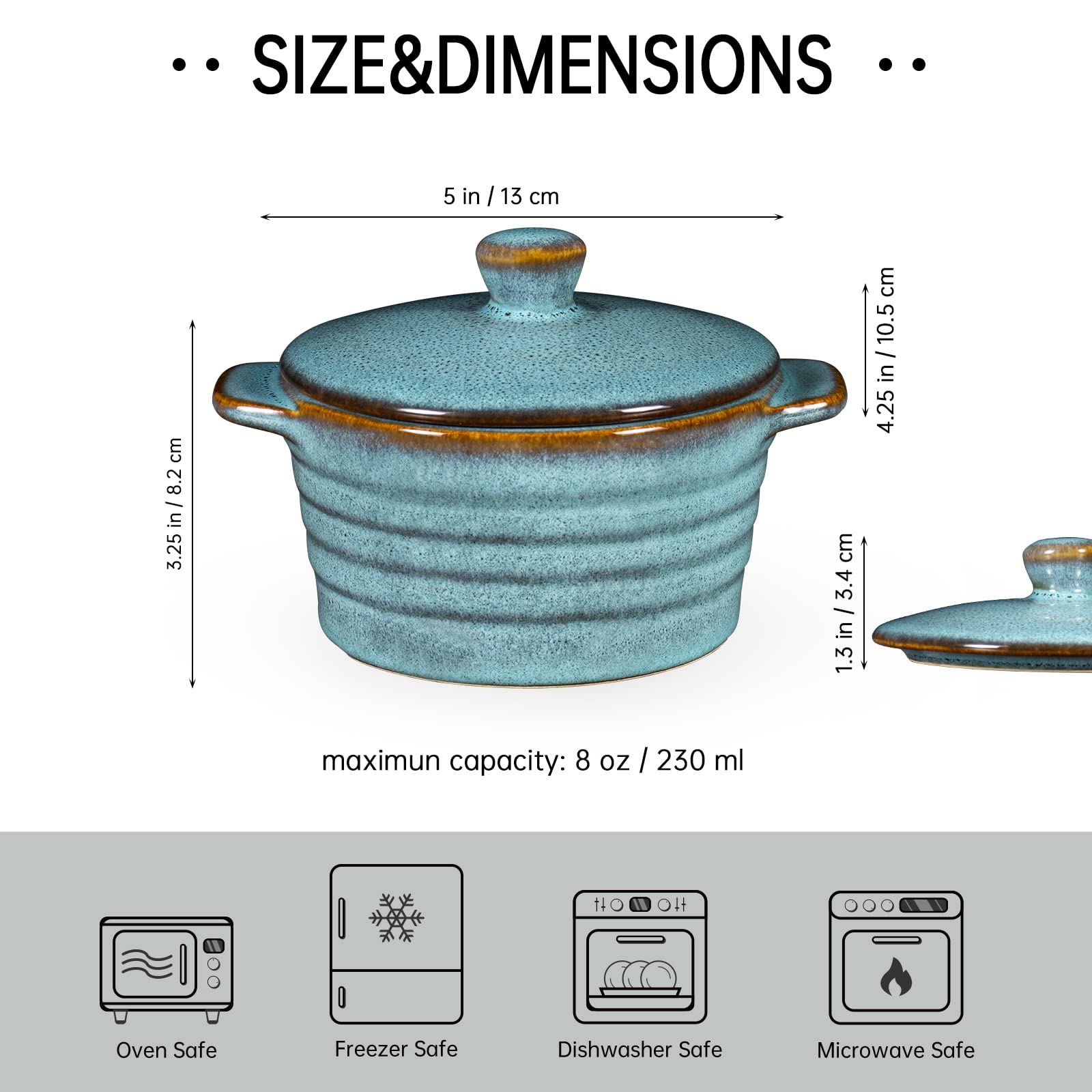 HENXFEN LEAD oven-safe soufflé dish set ready for baking and serving