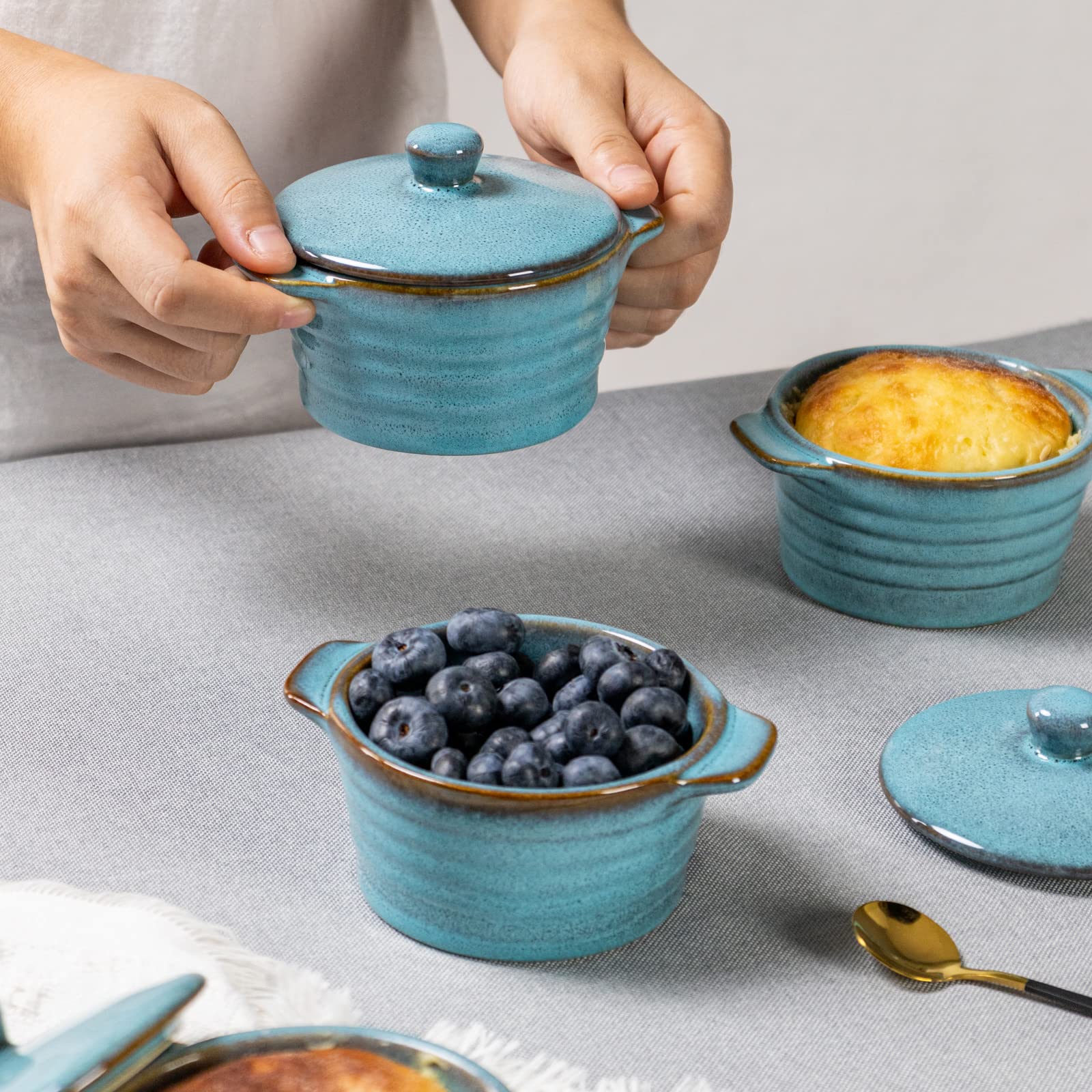 HENXFEN LEAD ramekins transition easily from oven to table for guests