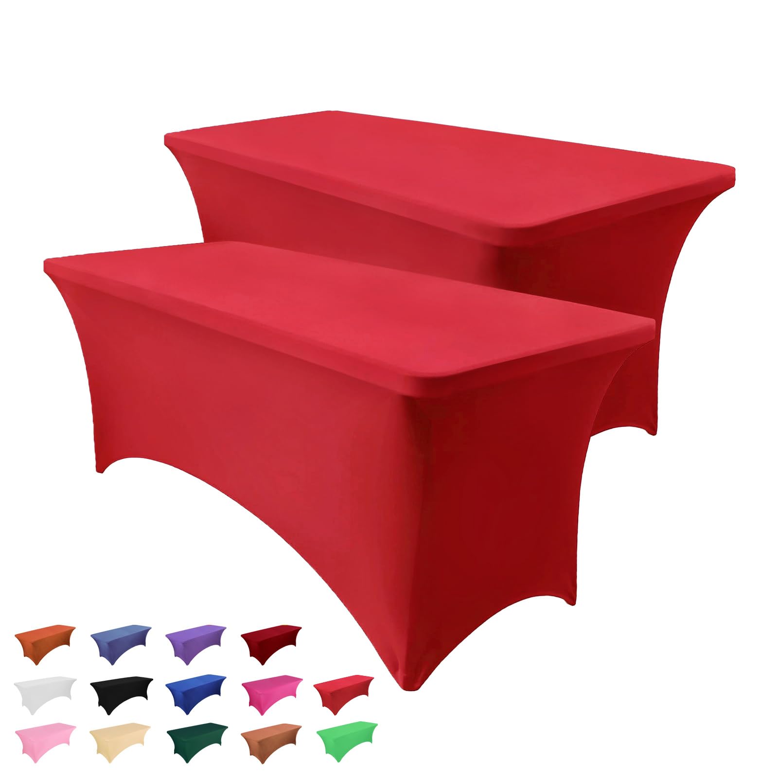 Heochy 2pack 6ft red rectangular tablecloth enhances table presentation