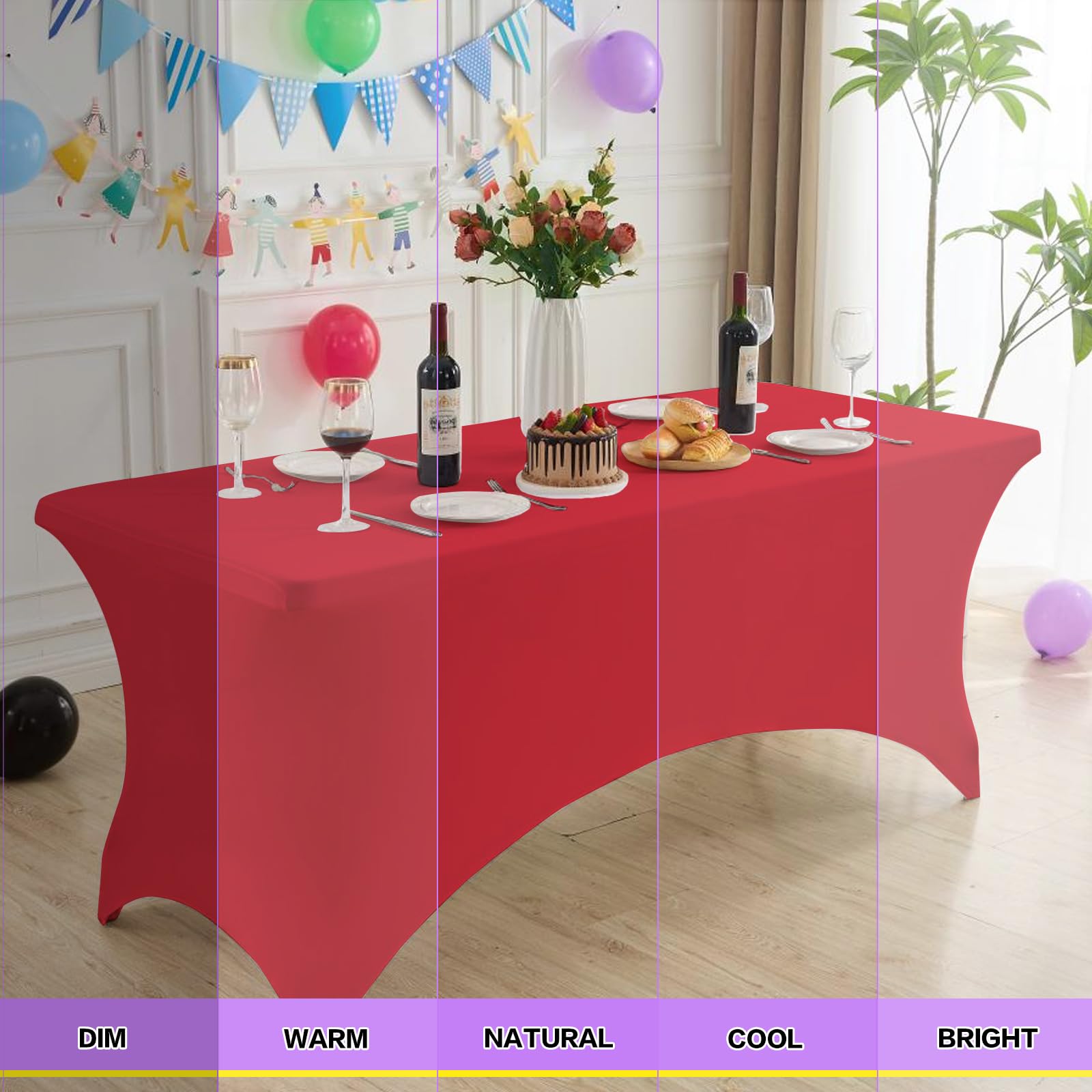 Heochy wrinkle-free rectangular tablecloth on table for a crisp look