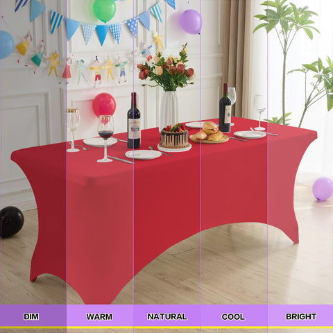 Heochy wrinkle-free rectangular tablecloth on table for a crisp look