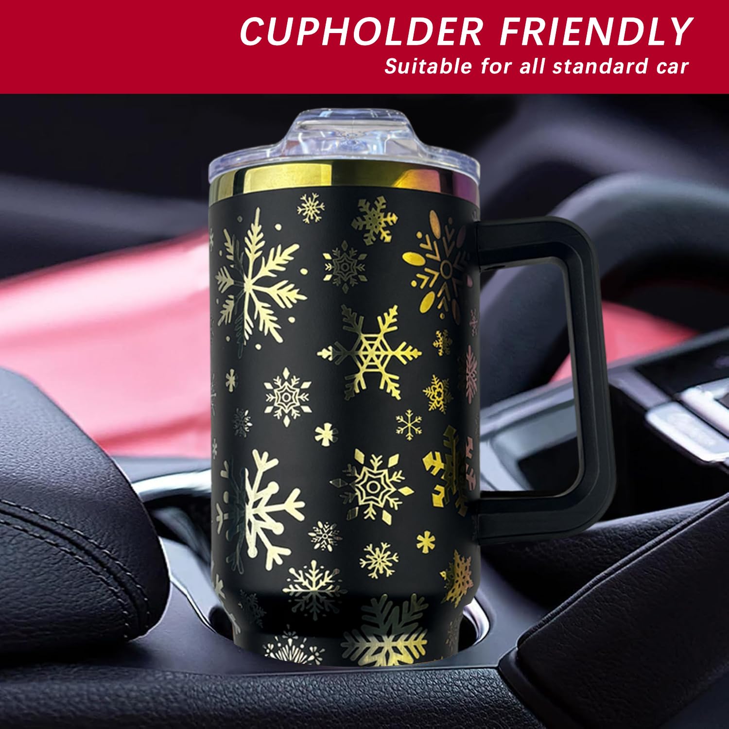 Heqianco cup holder-friendly design fits most vehicles.