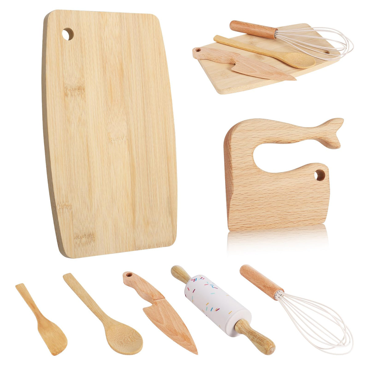 HEQU two kid knives for safe real cooking play and skill-building