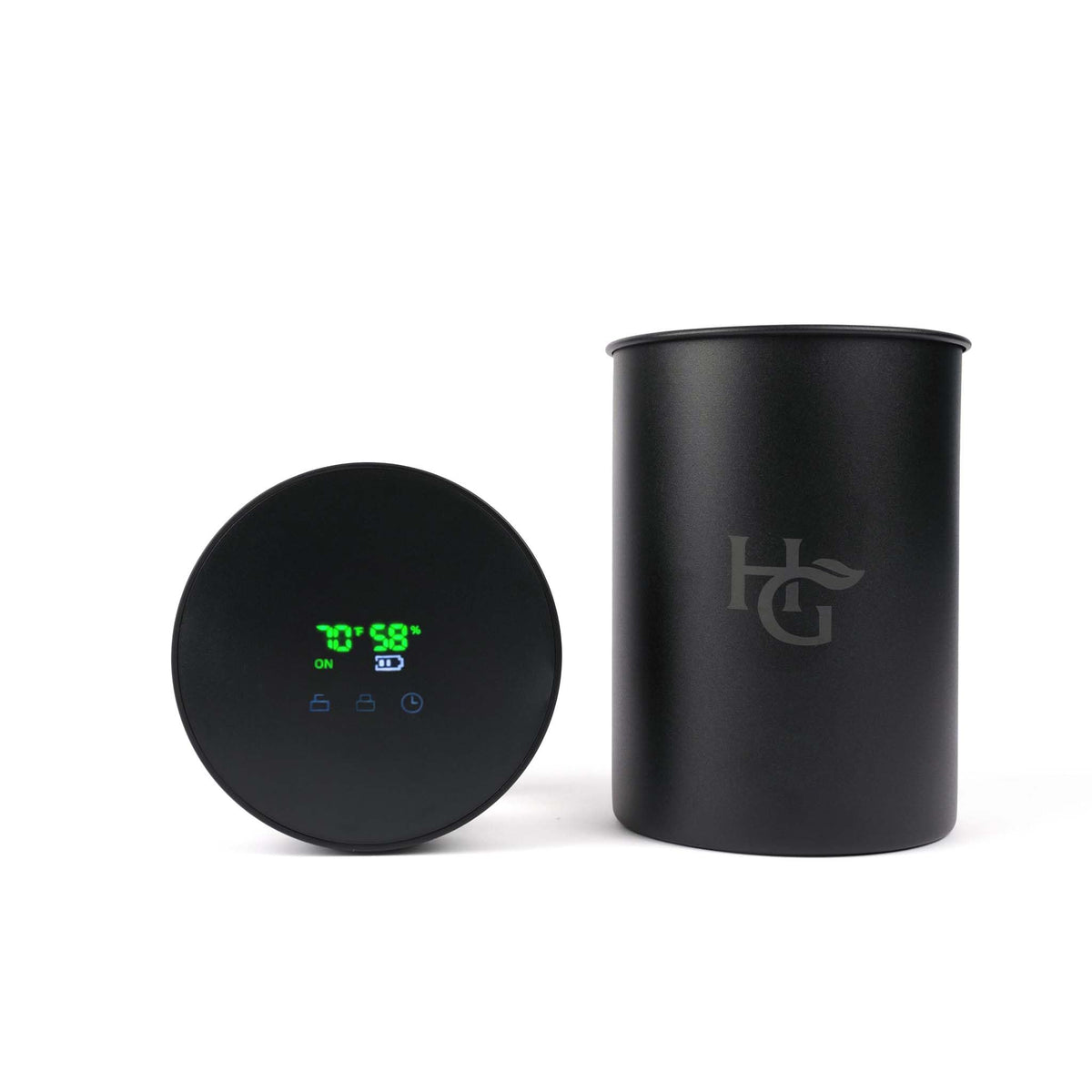 Herb Guard auto-cure jar front view highlighting long-lasting freshness.
