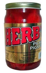 Herbs Herb's Pickled Pigs Feet jar—tangy, ready-to-serve pantry staple for snacking