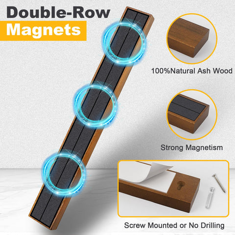 HEREOF no-drill knife holder with adhesive installs quickly on smooth surfaces.