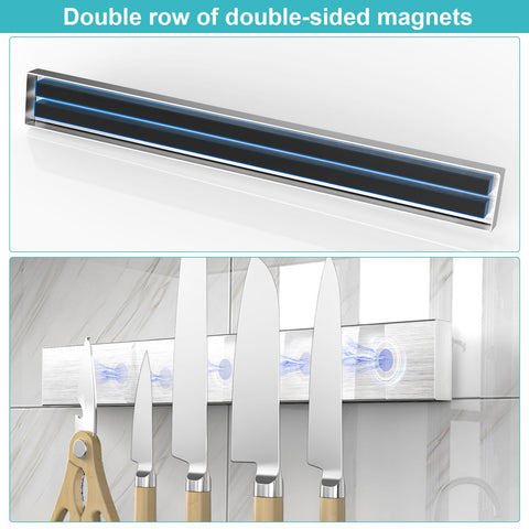 HEREOF stainless steel knife holder with 11 lb magnet resists rust for durability