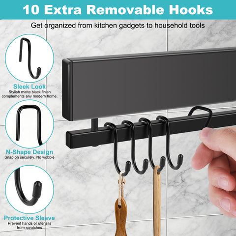 Hereof stainless steel magnetic bar close-up shows durable finish.