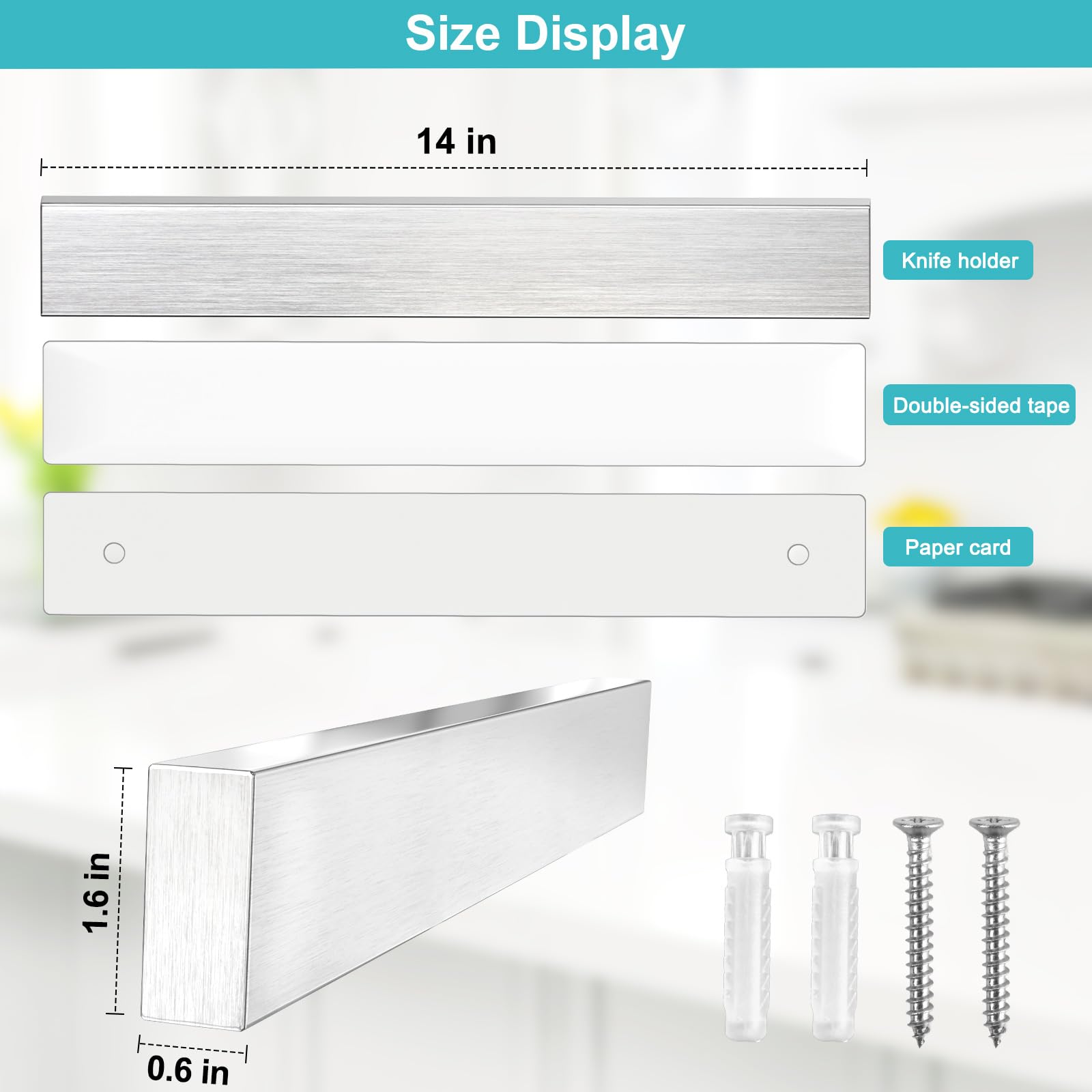 HEREOF wall-mount knife rack with adhesive option keeping tools within reach