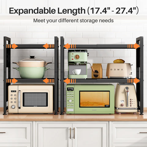 HERJOY microwave stand 3-tier shelf provides flexible storage for diverse appliances