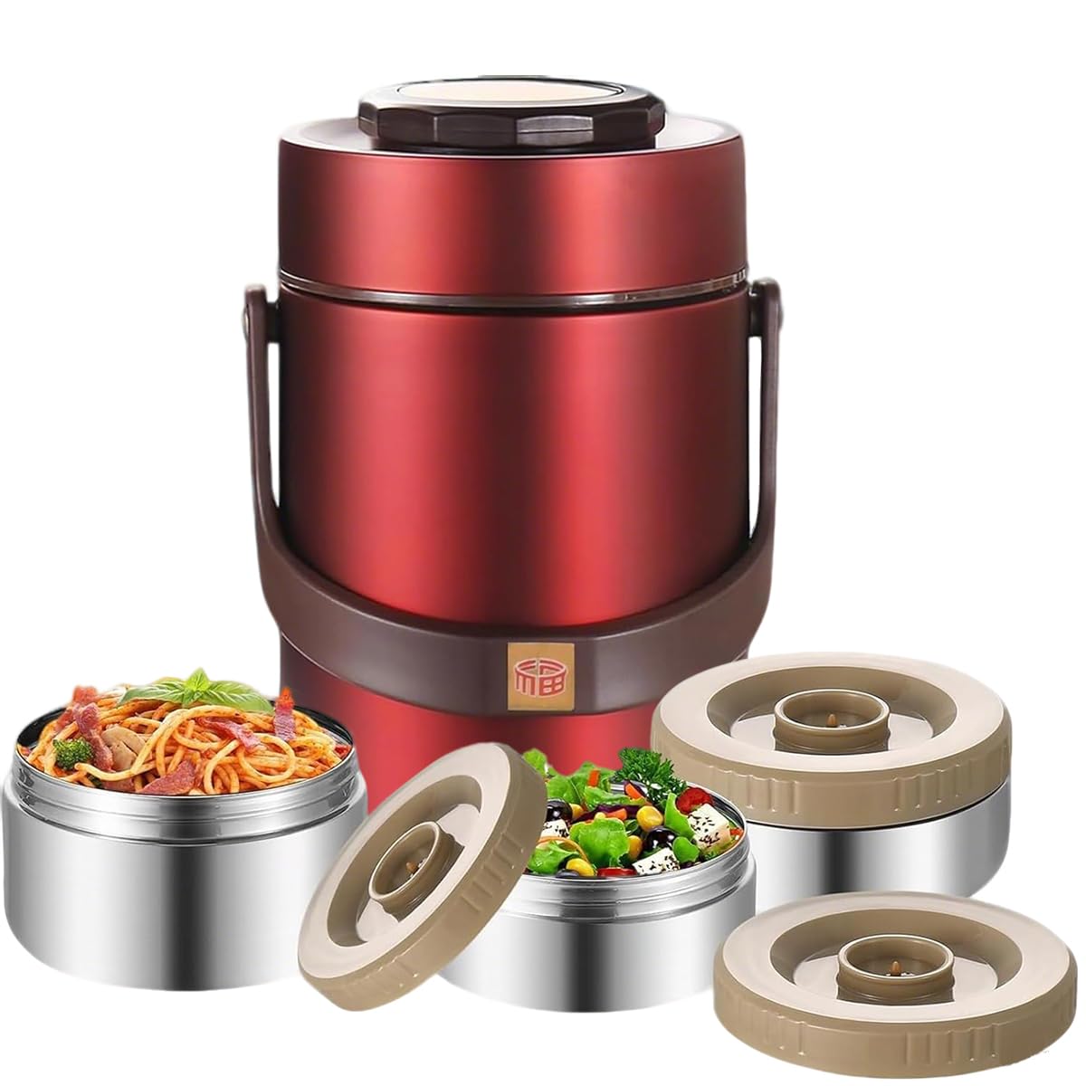 HERMARM 67oz vacuum lunch box exterior view for hot meals.