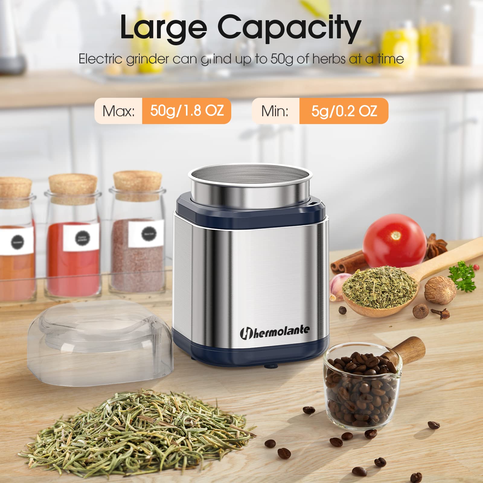 Hermolante compact size 5.11in fits kitchens and travel.