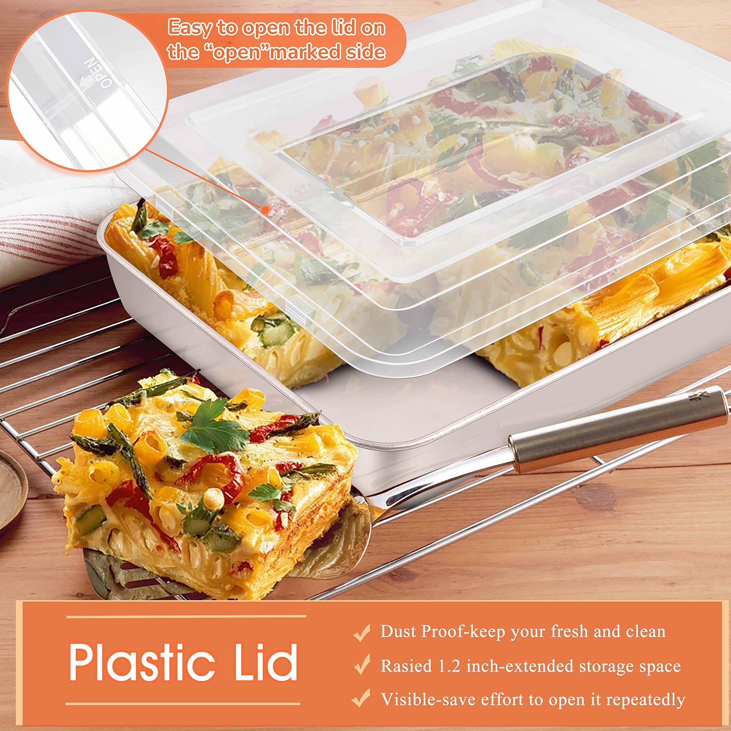 Herogo deep 2-inch side baking pan ready for large portions and casseroles