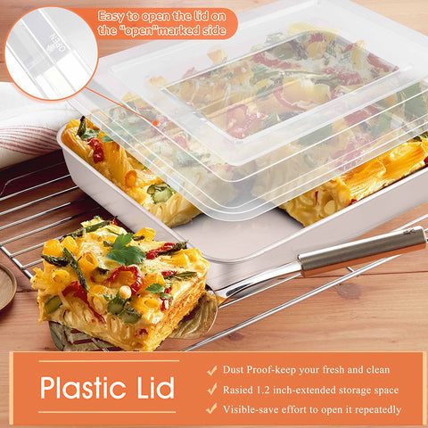 Herogo deep 2-inch side baking pan ready for large portions and casseroles