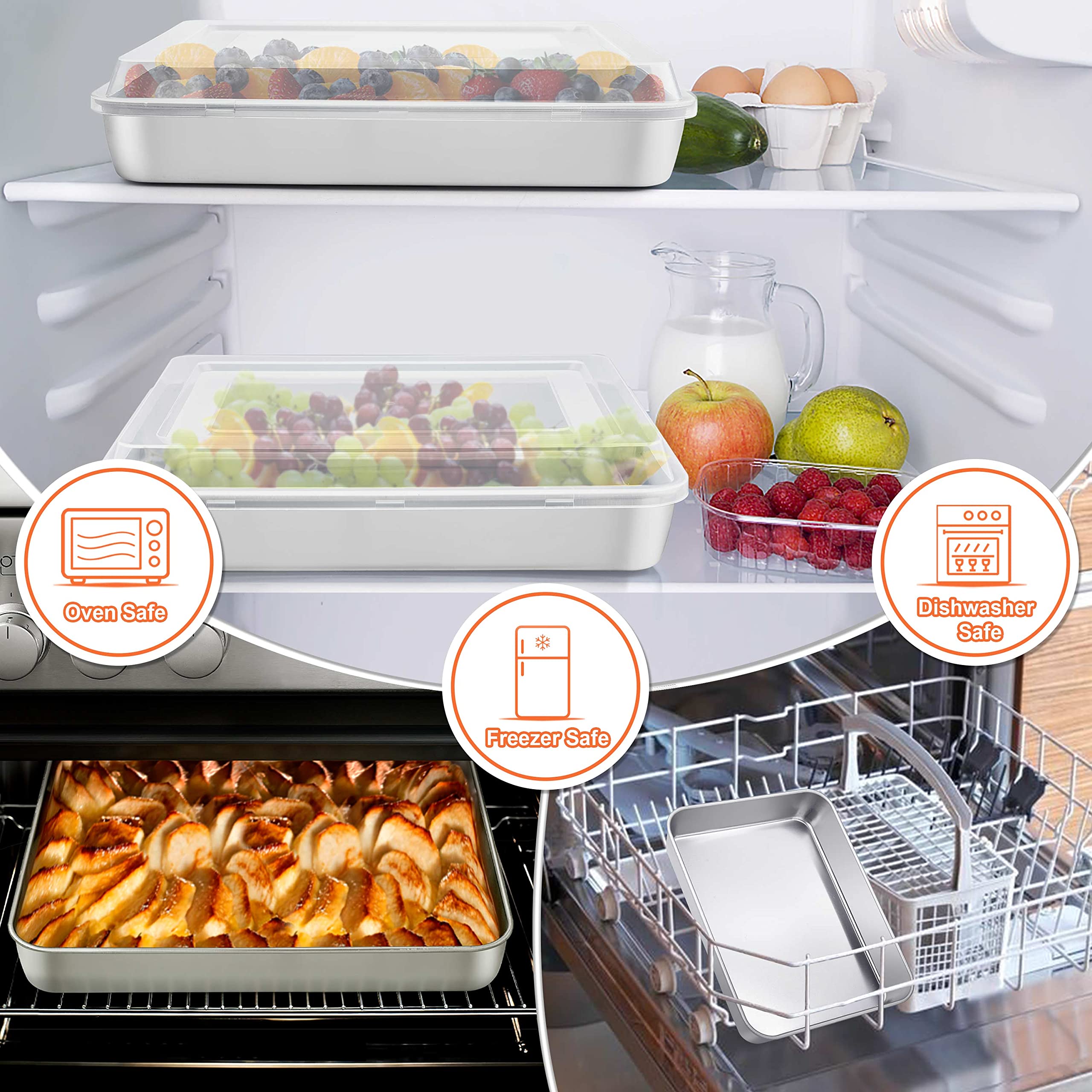 Herogo multiuse pan ideal for lasagna, brownies, cakes, and vegetables