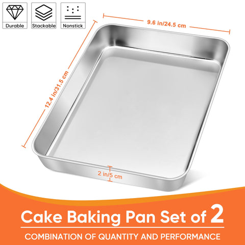 Herogo rectangle pan inner dimensions 11.8 by 9 by 2 inches, optimized for lasagna.