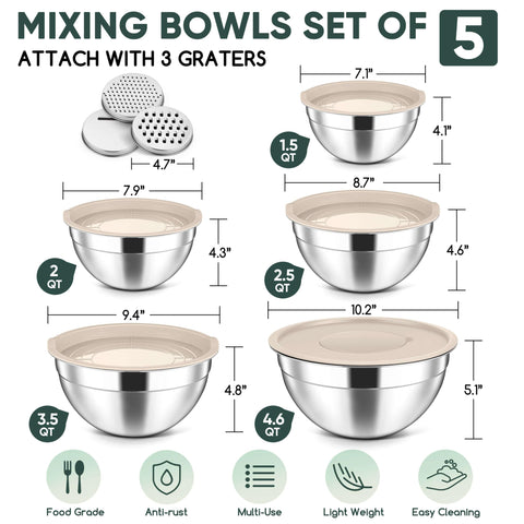 Close-up of Herogo stainless steel bowls showing durable edge design.