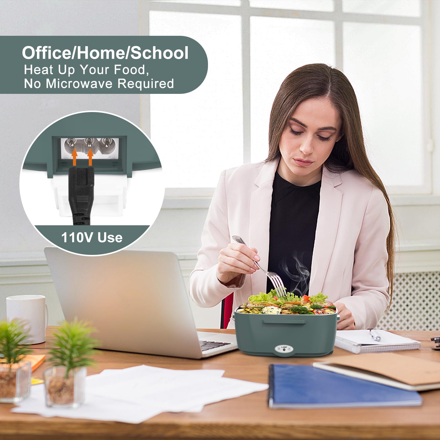 Herrfilk electric lunch box 1-5L container emphasizes stainless steel interior