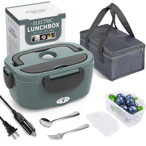 Herrfilk electric lunch box front view showing compact, portable design for on-the-go meals