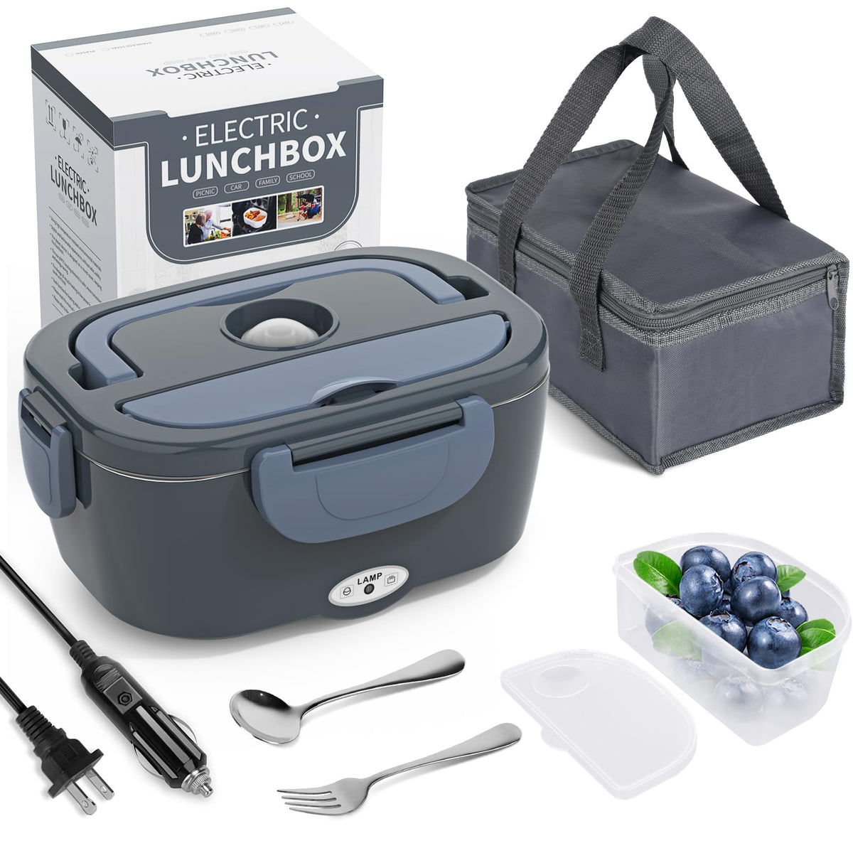 Herrfilk electric lunch box in full assembly ready for on-the-go heating.