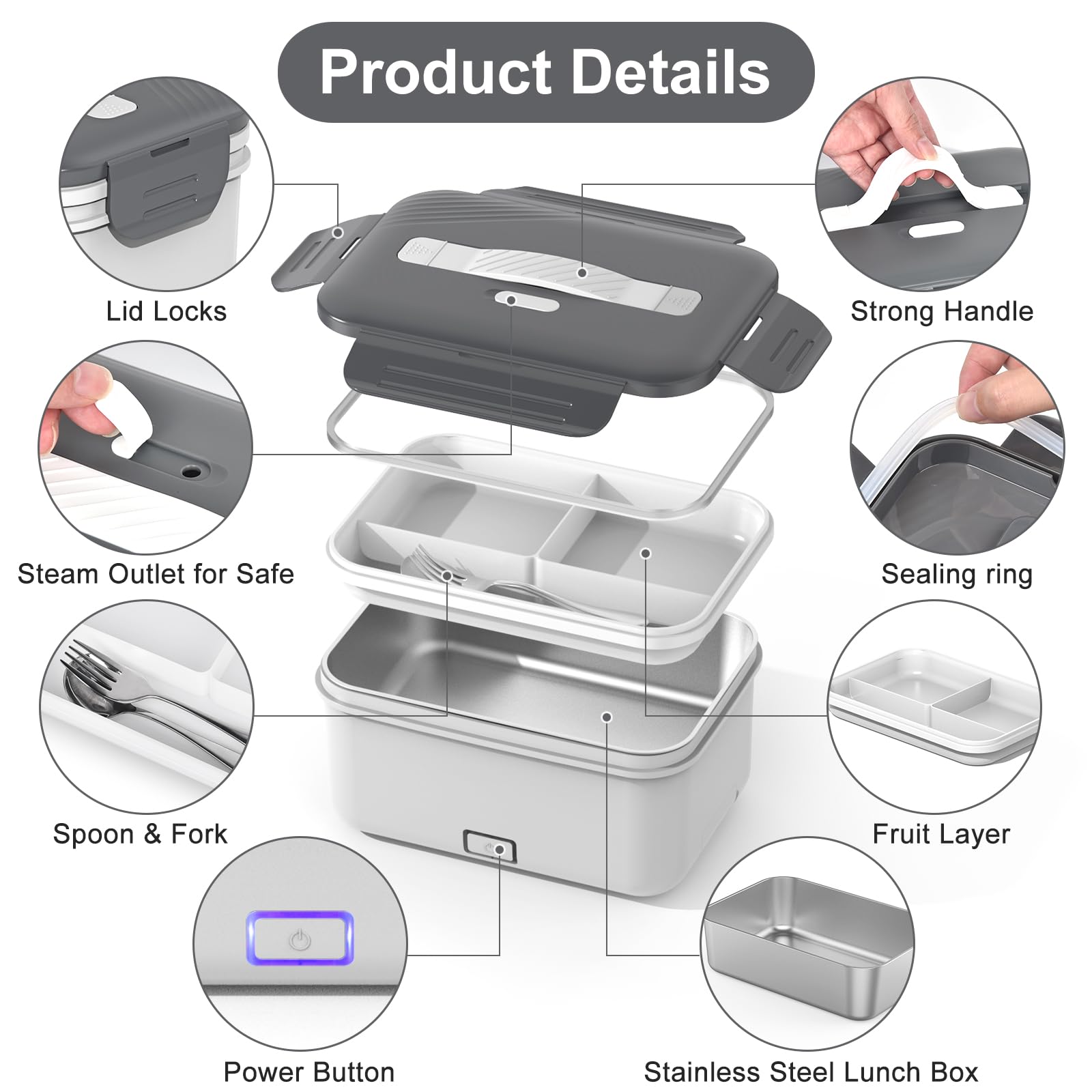 Herrfilk leakproof double-layer design keeps meals secure