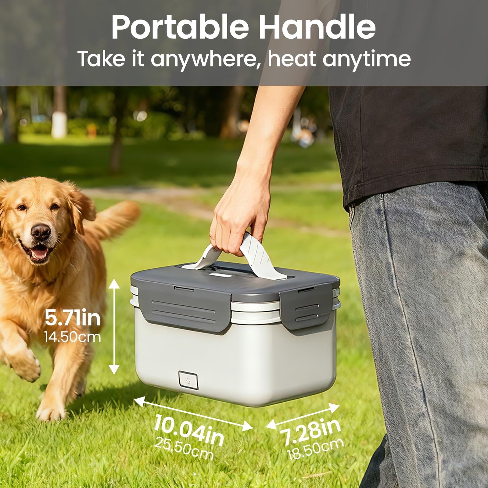 Herrfilk lunch box 1.8L capacity supports complete meals and snacks.
