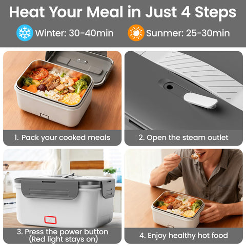 Herrfilk lunch box dual-layer design keeps main and sides organized.