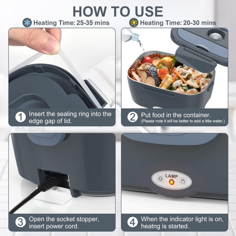 Herrfilk dual power cords enable car and home heating compatibility.