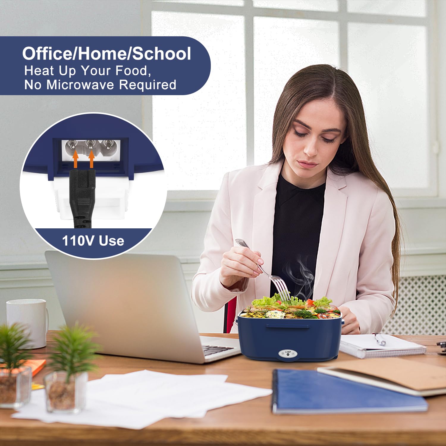 Herrfilk lunch box uses PTC heat technology for steady warmth.