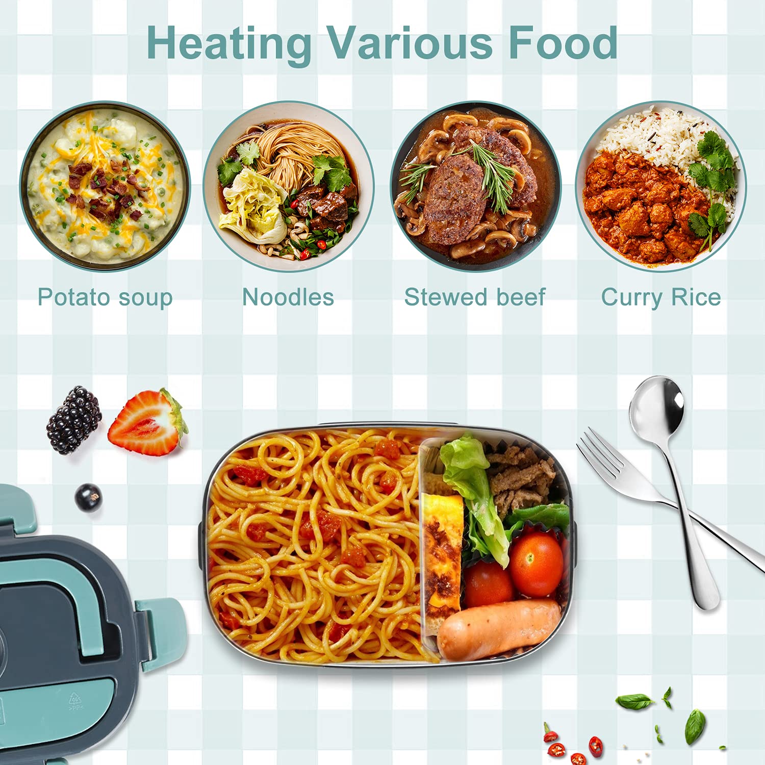 Herrfilk lunch box packaging contents including cords and utensils