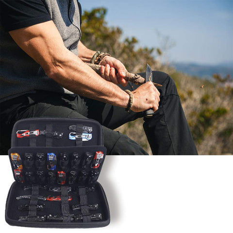 HERSENT case includes reinforced elastic straps for secure blade placement during transport.