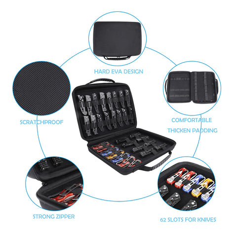 HERSENT knife case features durable EVA protection that shields blades from scratches.