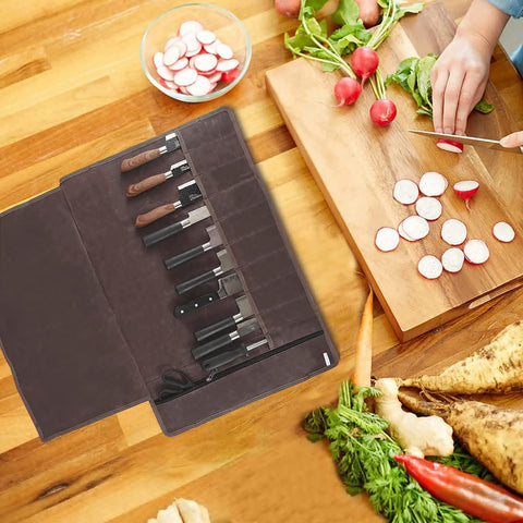 HERSENT knife roll accommodates blades up to 18.8 inches.