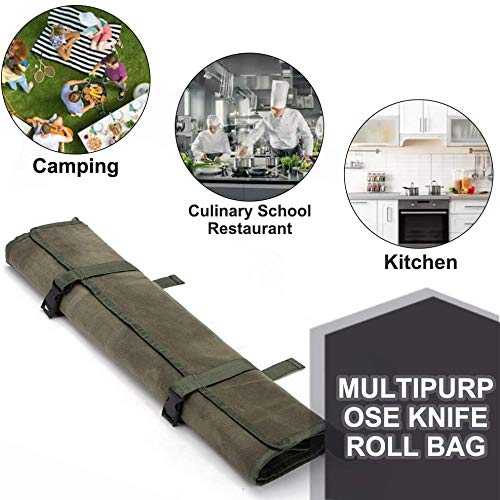 HERSENT knife roll bag inner sleeves keep knives secure.