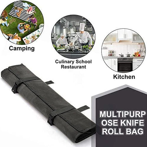 HERSENT interior with 11 knife sleeves and a zip pocket.
