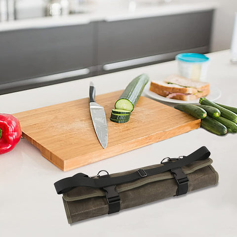 HERSENT travel-friendly knife bag ideal for work, camping, and BBQ.