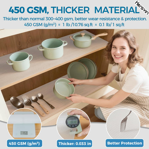 Hersvin shelf liner anti-slip top keeps items steady in drawers.
