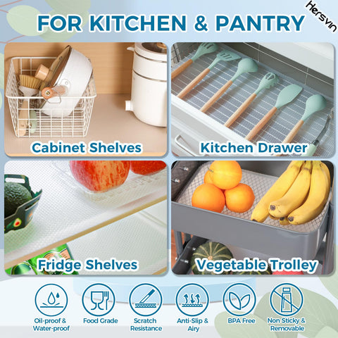 Hersvin shelf liner cabinet and drawer protection extends surface life.