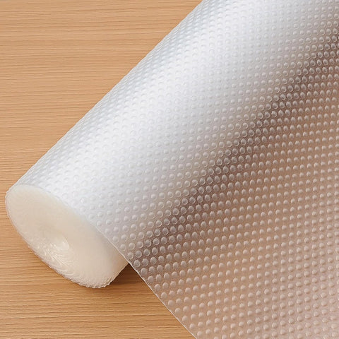 Hersvin shelf liner with clear dot pattern for visible protection and easy cleanup.
