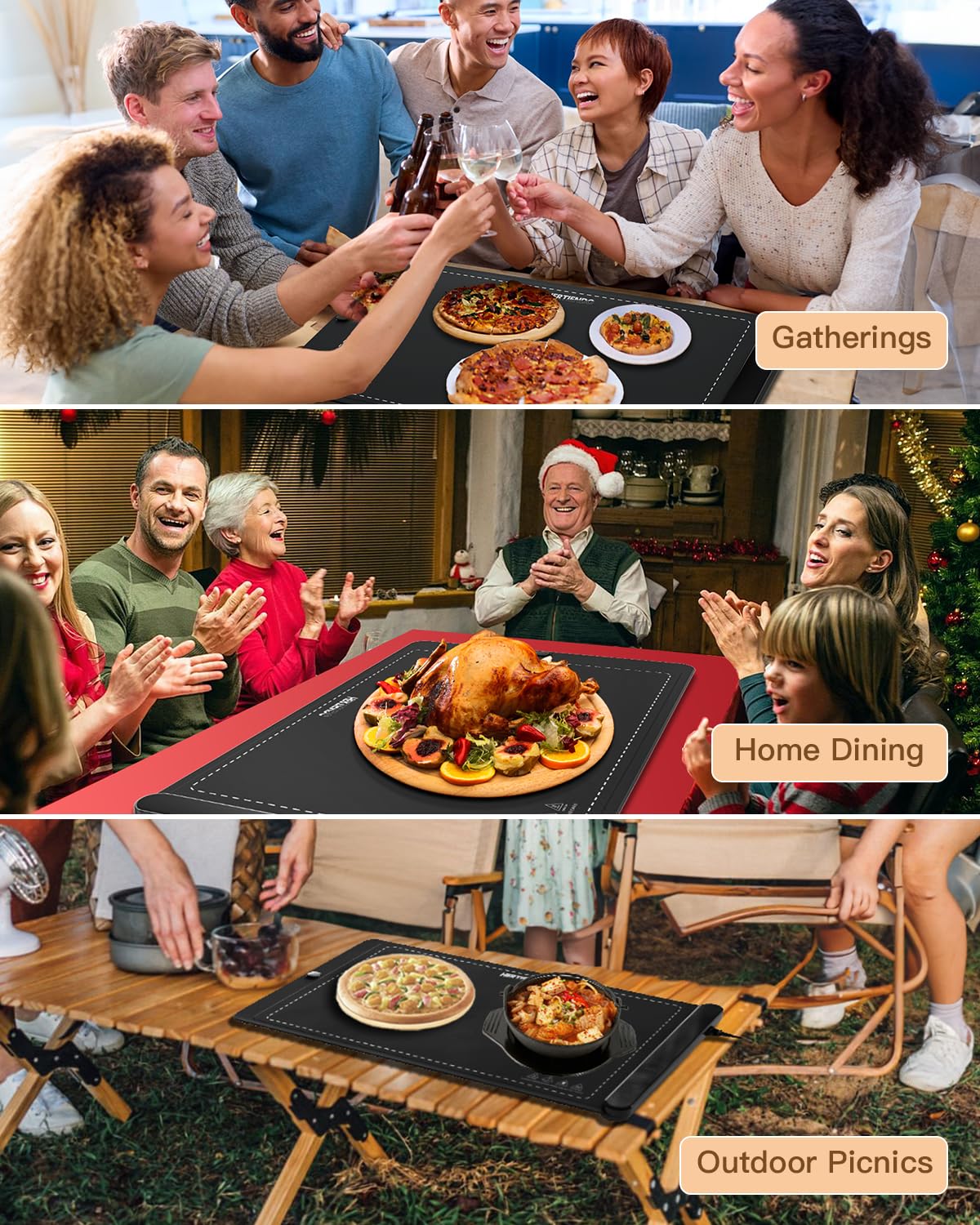 HERTIENDO daily-use kitchen warming pad offers versatile heating at home