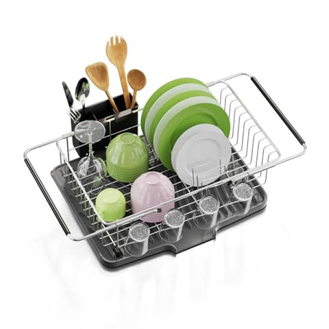 Herxsin silicone draining mat offers multi-use drying and extra counter organization.