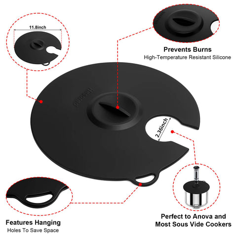 Hescred lid showing handles and hooks for easy use and storage